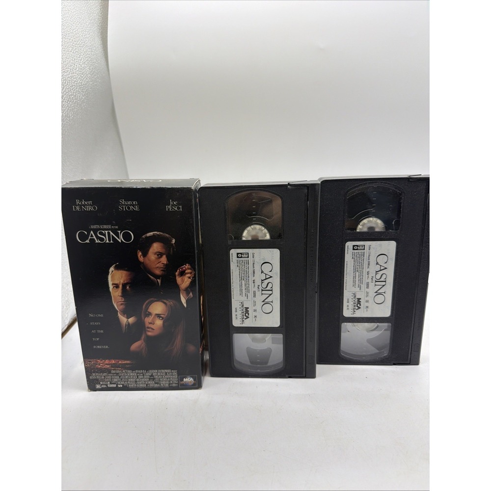 Casino VHS 2 Tape Set Robert De Niro Sharon Stone Joe Pesci Mob Movie MCA 1996